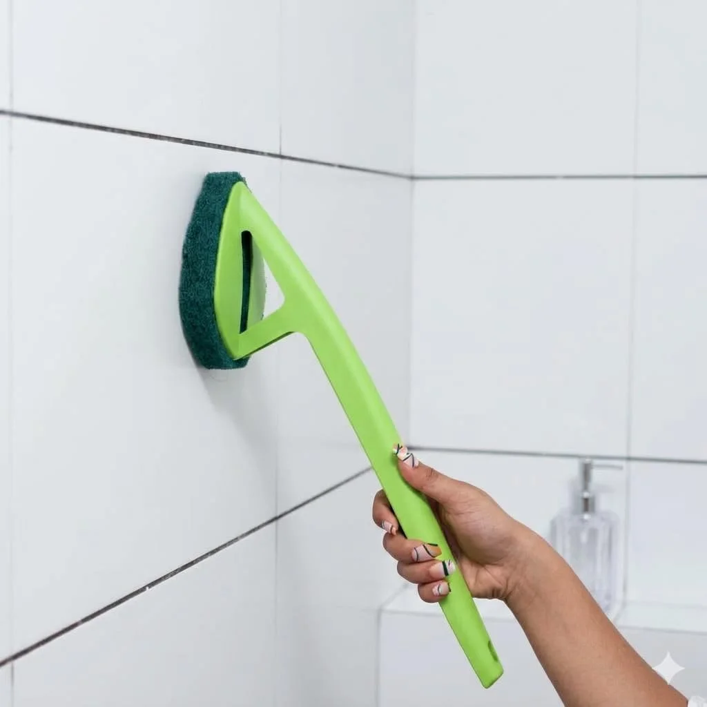 Clean bathroom walls, floors, tiles, and corners effortlessly with this long-handle tile scrubber brush. Durable bristles and ergonomic design for easy cleaning. image 2