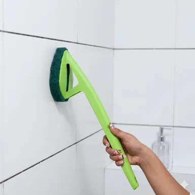 Clean bathroom walls, floors, tiles, and corners effortlessly with this long-handle tile scrubber brush. Durable bristles and ergonomic design for easy cleaning. thumbnail 1