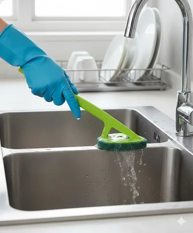 Clean bathroom walls, floors, tiles, and corners effortlessly with this long-handle tile scrubber brush. Durable bristles and ergonomic design for easy cleaning. thumbnail 2