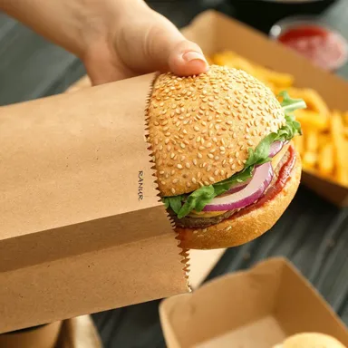 Brown Kraft Paper Bags 10x5x3 inch Pack of 100. Durable, eco-friendly shopping bags ideal for grocery stores, retail packaging, gifts and takeaway use. thumbnail 2