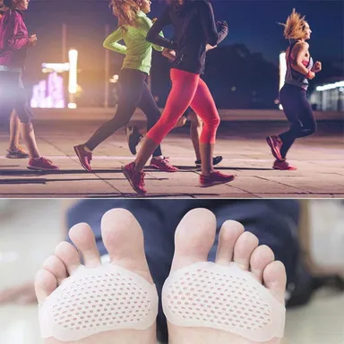 Silicone Metatarsal Pads for Women & Men, Forefoot Cushion with Honeycomb Design, Ball of Foot Support Pads, Beige (1 Pair) thumbnail 3