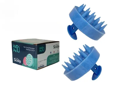 Scalp Massager with Soft Silicone Bristles Shampoo Hair Brush Blue Pack of 2 thumbnail 1