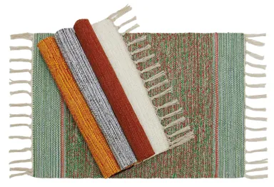 HOME Hand Woven Cotton Multicolor Small Rug 16x24 Inch | Machine Washable, Organic Cotton, Combo Pack of 4 thumbnail 2