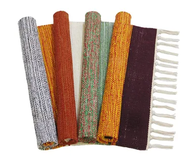 HOME Hand Woven Cotton Multicolor Small Rug 16x24 Inch | Machine Washable, Organic Cotton, Combo Pack of 4 thumbnail 4