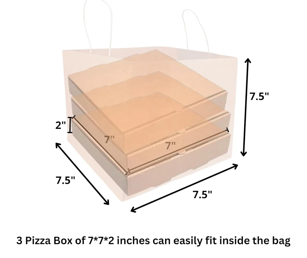 Cake Carry Bags 9x7.25x7.5 Inch | 130 GSM Paper Bakery Bags Pack of 20 image 2