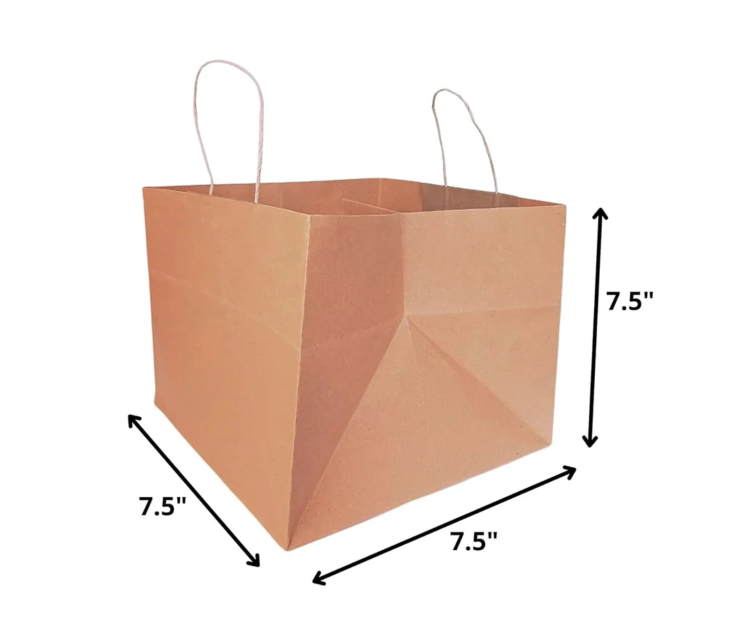 Cake Carry Bags 9x7.25x7.5 Inch | 130 GSM Paper Bakery Bags Pack of 20 image 3
