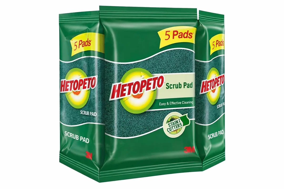 Scrub Pad Pack of 3 | Heavy Duty Kitchen Cleaning Pad | Stain Cutter Scrubber for Utensils, Sink & Cookware image 4
