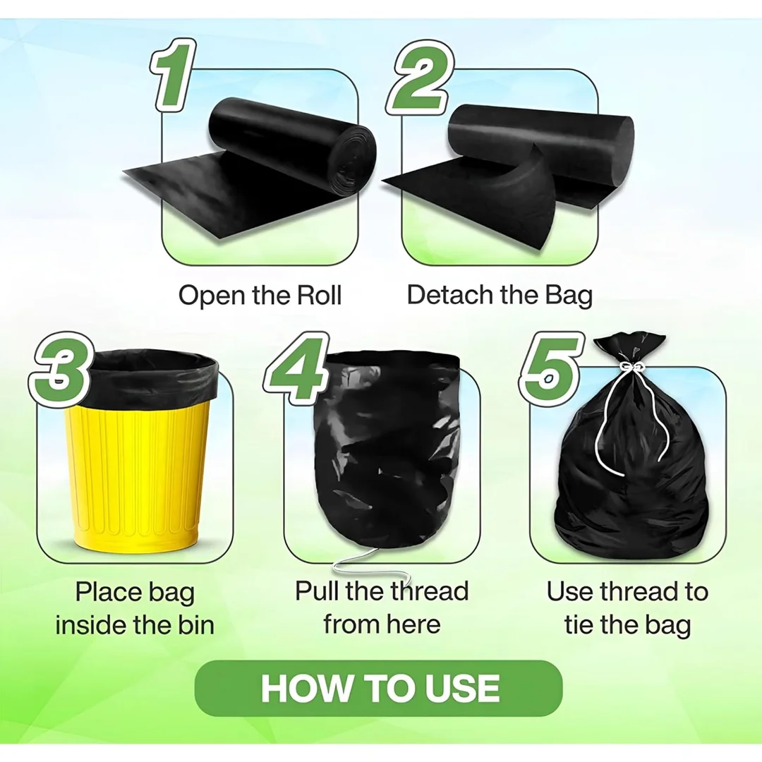 Garbage Bags Medium Size 17x19 Inches, Wet & Dry Waste Bags, 7 x 30 Roll Pack (210 Bags Total) for Home & Kitchen image 4