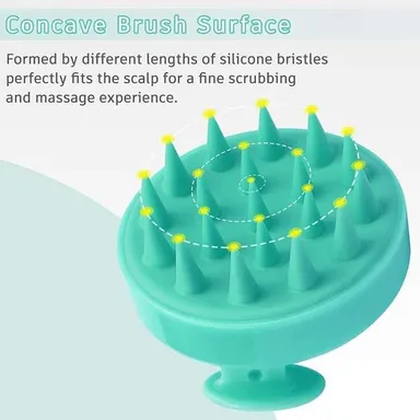 Scalp Massager Shampoo Brush Pack of 3 | Soft Silicone Bristles, Deep Scalp Cleaning, Anti-Dandruff & Oil Control, Relaxing Head Massage for Hair Wash (Cyan Blue Grey) thumbnail 1