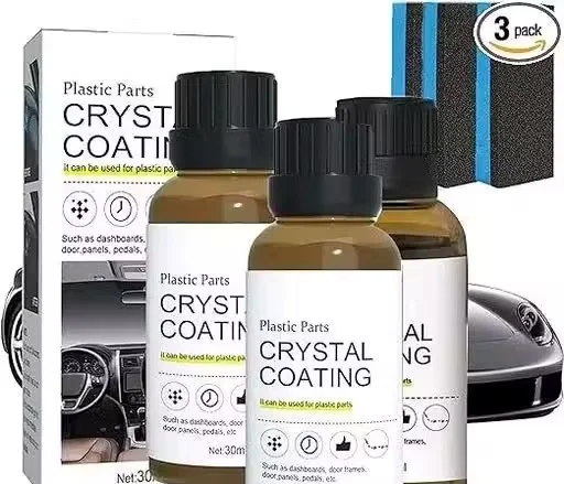 Shining Polish for Car & Bike Plastic Restorer | 30ml Hydrophobic Crystal Coating with Sponge Applicator image 2