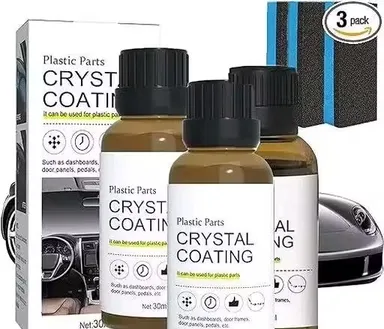 Shining Polish for Car & Bike Plastic Restorer | 30ml Hydrophobic Crystal Coating with Sponge Applicator thumbnail 1