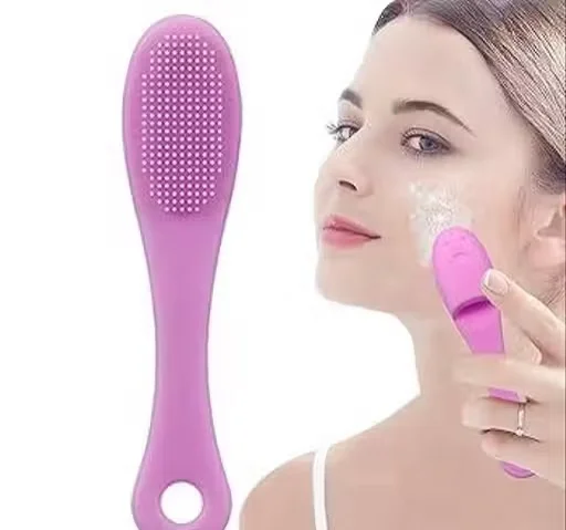  Facial Scrubber with Easy-Grip Handle for Deep Pore Cleansing, Exfoliation & Face Massage (Pack of 2) image 2