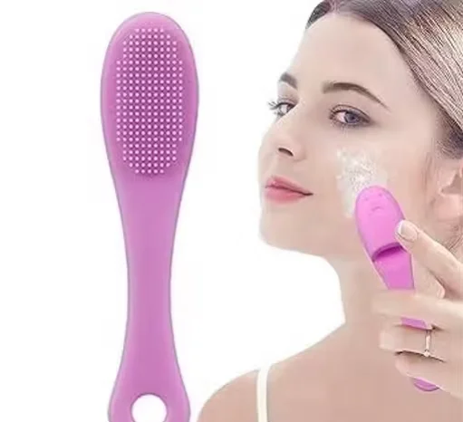 2 Set Silicone Face Wash Brush for Deep Cleansing & Exfoliation | Portable Dual-Sided Facial Cleansing Scrubber for Men & Women image 4