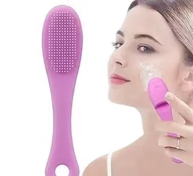 2 Set Silicone Face Wash Brush for Deep Cleansing & Exfoliation | Portable Dual-Sided Facial Cleansing Scrubber for Men & Women thumbnail 3