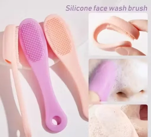 2 Set Silicone Face Wash Brush for Deep Cleansing & Exfoliation | Portable Dual-Sided Facial Cleansing Scrubber for Men & Women image 3