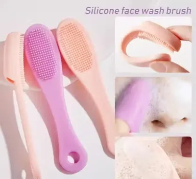 2 Set Silicone Face Wash Brush for Deep Cleansing & Exfoliation | Portable Dual-Sided Facial Cleansing Scrubber for Men & Women thumbnail 2