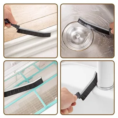 Hard Bristle Crevice Cleaning Brush 2Pc | Multifunctional Gap Cleaning Brush for Kitchen, Bathroom, Toilet, Window Tracks, Faucets, Grout & Vehicle Detailing Tool thumbnail 3