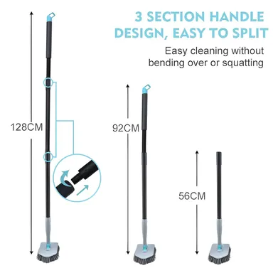 Cleaning Brush Combo (Microfiber + Scrubbing Pads) | Bathroom Tile Cleaner, Glass Window & Wall Mop, Floor & Corners Scrubber, Multi-Surface Home Cleaning Tool, Multicolor thumbnail 2