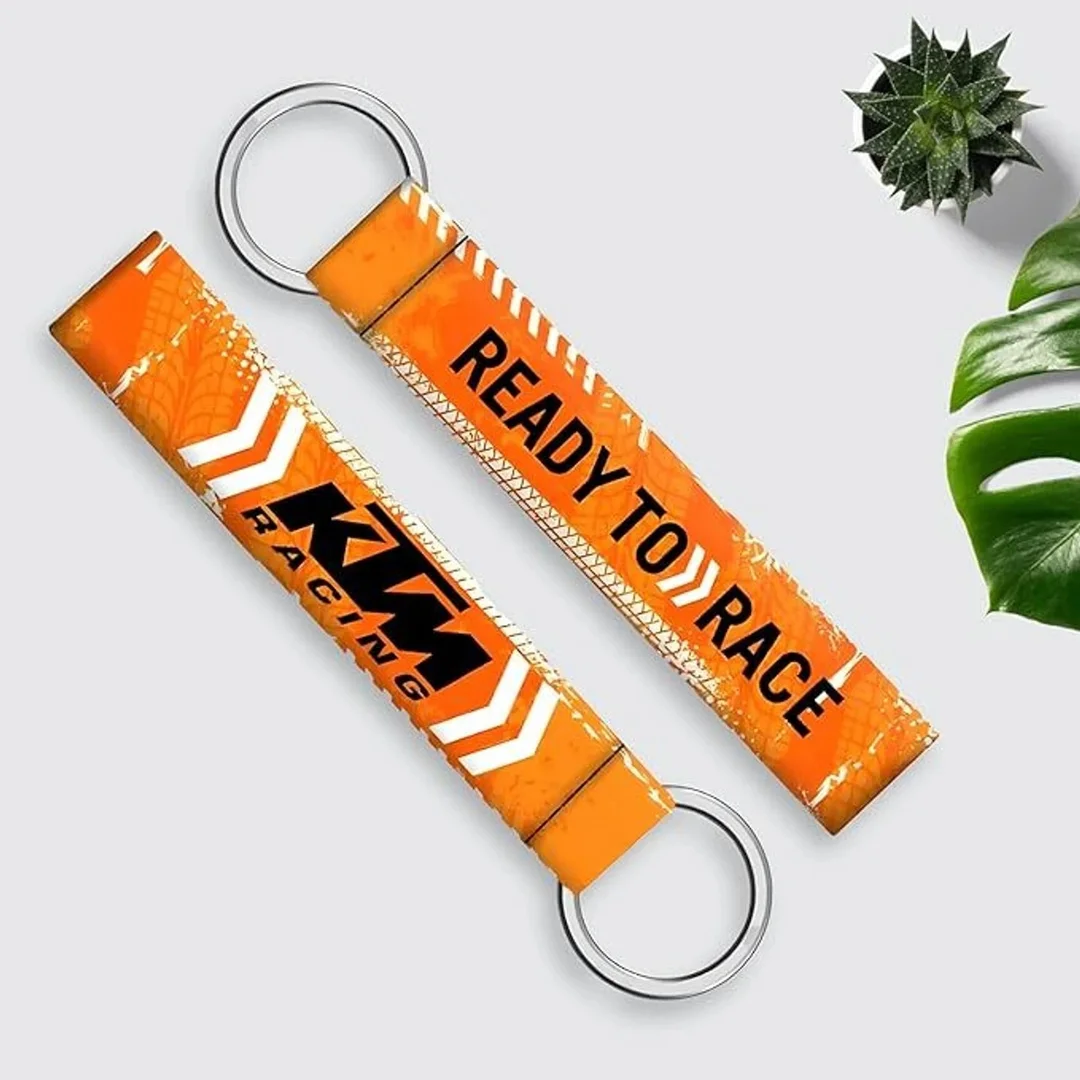 New LaserTech KTM Motorcycle Lanyard Keychain for Bike Riders Orange Black Polyester Strap Key Chain Wrist Loop Keyring Accessory for KTM Duke RC Adventure Riders image 1