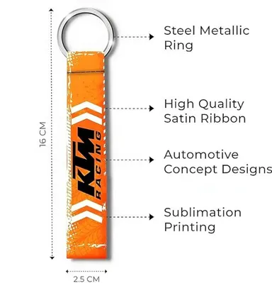 New LaserTech KTM Motorcycle Lanyard Keychain for Bike Riders Orange Black Polyester Strap Key Chain Wrist Loop Keyring Accessory for KTM Duke RC Adventure Riders thumbnail 1