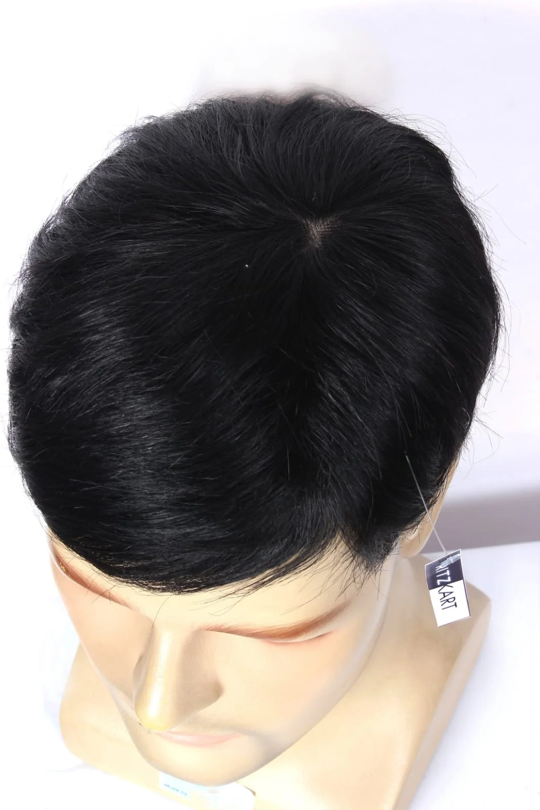 Ritzkart Men's Black Short Straight Hair Wig with Side Fringe Premium Natural Look Hair Patch for Daily Wear Fashion Styling and Parties image 3