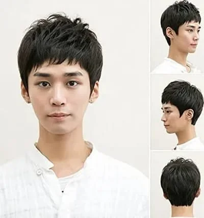 Ritzkart Men's Black Short Straight Hair Wig with Natural Front Hairline Premium Synthetic Hair Patch for Baldness Coverage Daily Wear Party Styling and Fashion Grooming image 2