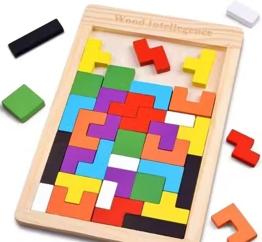 Russian Blocks Wooden Intelligence Puzzle for Kids | Tetris Style Educational Brain Game Toy (Ages 3+ Years) image 2