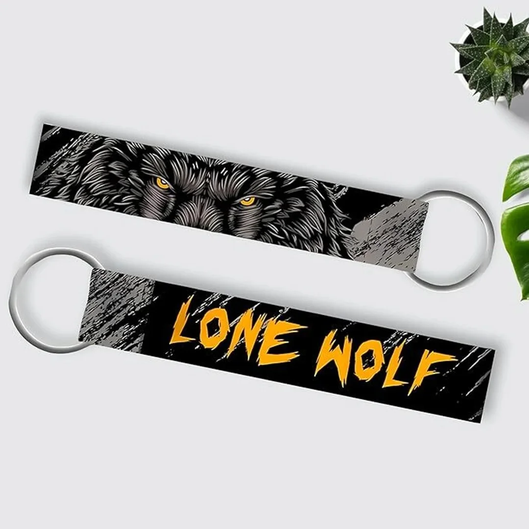 LaserTech Lone Wolf Metal Keychain for Men and Women Premium Wolf Design Key Chain Pendant for Bike Car House Keys Backpack Bag Charm Gift Accessory image 1