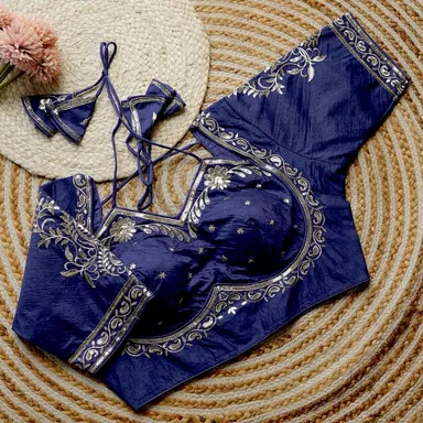 Blue Art Silk