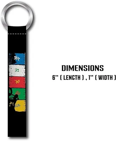 New LaserTech Tibetan Flag Theme Key Chain with Metal Hook Multicolour Buddhist Prayer Flag Keyring for Bike Car Office Bag Backpack Ladakh Travel Souvenir Keychain thumbnail 1
