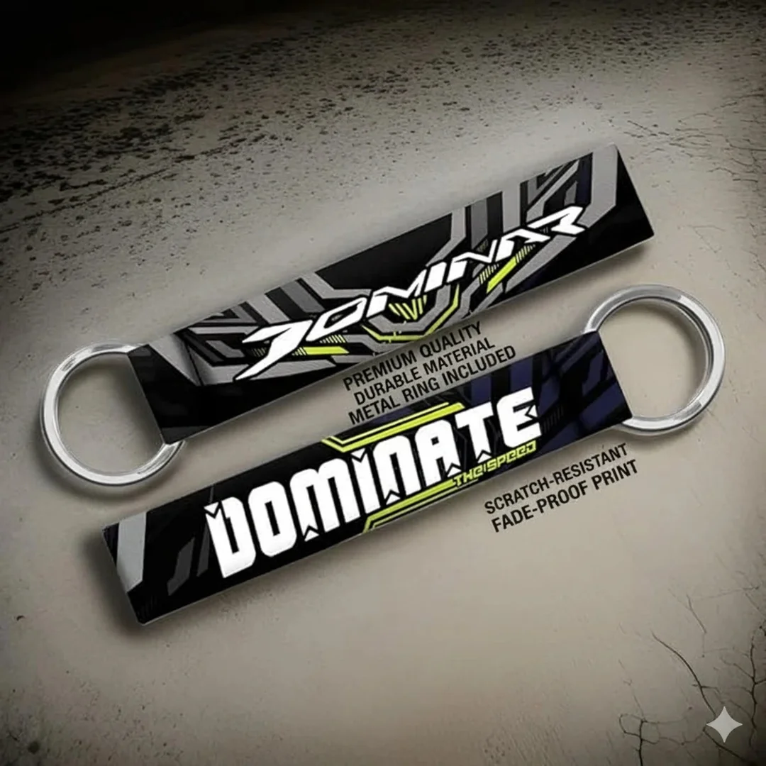 New LaserTech Dominar 01 Motorcycle Key Chain Metal Printed Bike Rider Keychain for Bajaj Dominar Owners Laser Engraved Pendant Key Ring Gift Accessory image 1