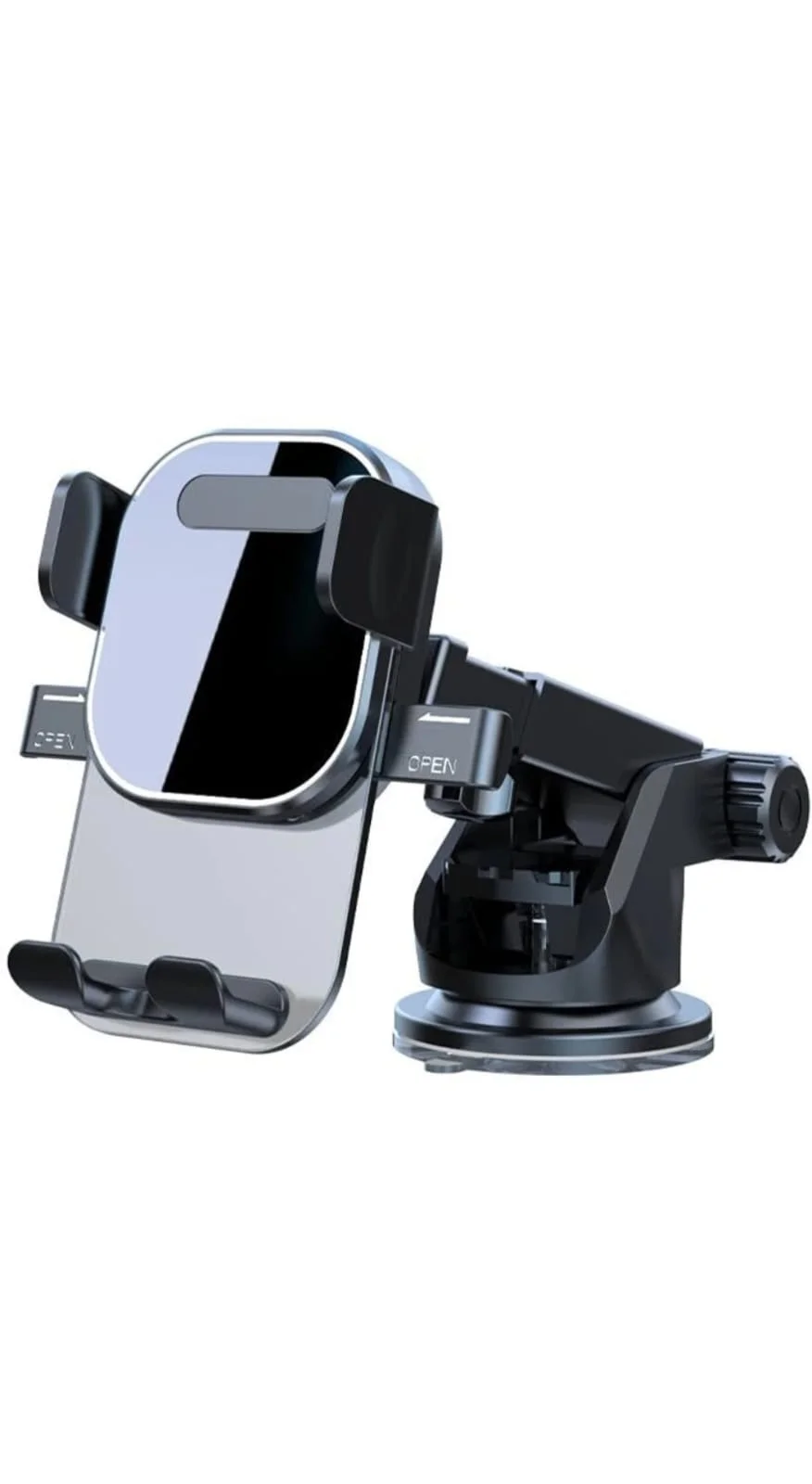 360° Adjustable Car Dashboard Mobile Phone Holder with Strong Suction Base, One Touch Auto Lock Smartphone Mount Stand for Car Windshield Dashboard Air Vent Compatible with Android and iPhone image 1