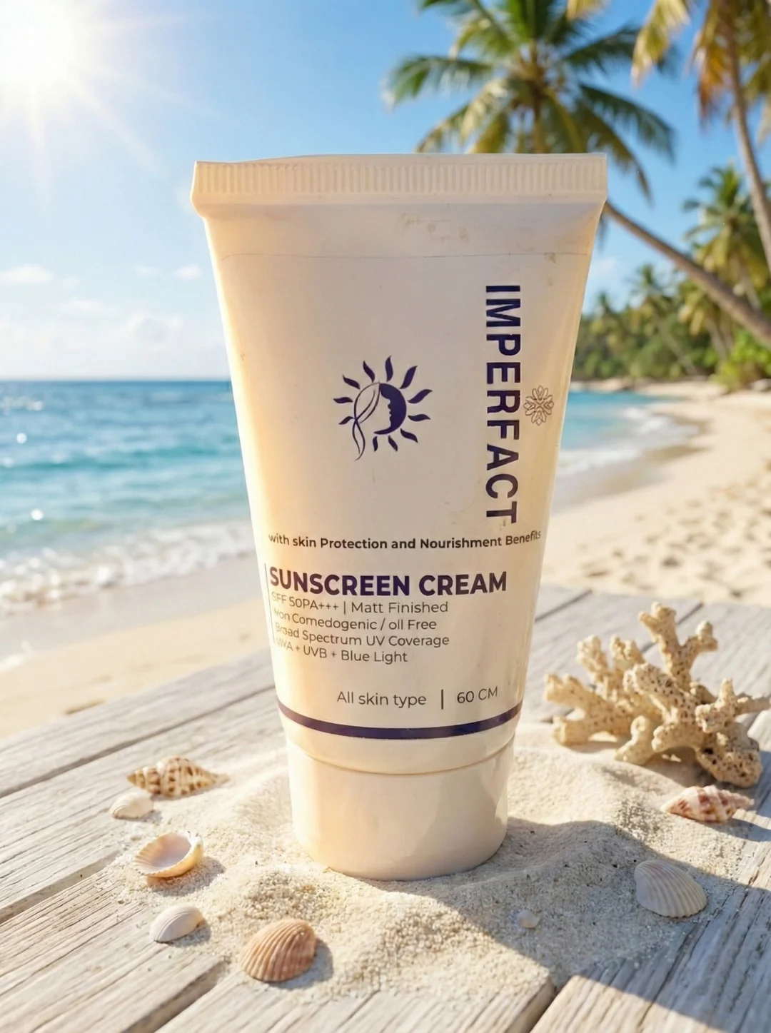 IMPERFACT Matt Finished Broad Spectrum Sunscreen Cream SPF Protection with UVA, UVB & Blue Light Defense | Oil-Free Non-Comedogenic Formula for All Skin Types | 60 ml image 4