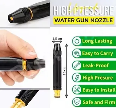 High Pressure Water Spray Gun Nozzle for Car Bike Wash with Adjustable Brass Jet and 1/2 Inch Hose Pipe Connector Leakproof Garden Water Sprayer for Floor Cleaning Patio Washing and Home Use thumbnail 1