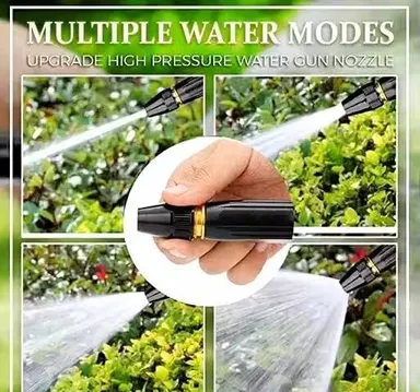 High Pressure Water Spray Gun Nozzle for Car Bike Wash with Adjustable Brass Jet and 1/2 Inch Hose Pipe Connector Leakproof Garden Water Sprayer for Floor Cleaning Patio Washing and Home Use thumbnail 2