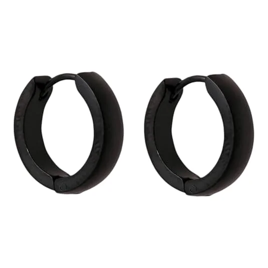 Rishi Cfats Stainless Steel Small Hoop Earrings for Men Kadukkan Huggie Bali Earrings Silver Round Ear Hoop Stud Daily Wear Fashion Jewellery 1 Pair image 1