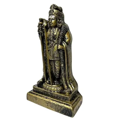 Rishi Crafts Resin Religious Murugan Raja Alangaram Statue Bronze Finish Palani Murugan Idol Lord Murugan Decorative Showpiece for Home Temple Pooja Room Spiritual Gift Collection thumbnail 1