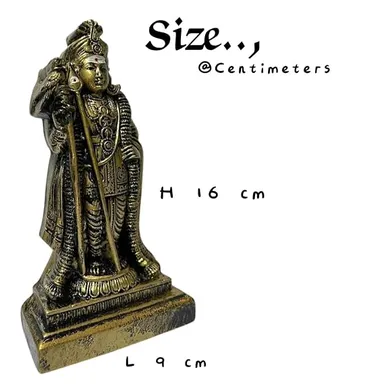Rishi Crafts Resin Religious Murugan Raja Alangaram Statue Bronze Finish Palani Murugan Idol Lord Murugan Decorative Showpiece for Home Temple Pooja Room Spiritual Gift Collection thumbnail 2