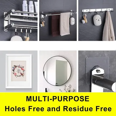 wall hooks with waterproof, no-drill, nail-free installation. Strong seamless hooks for kitchen, bathroom & home. thumbnail 3
