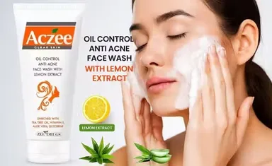 Aczee Clear Aloe Vera Face Wash with Lemon Extract Pack of 2 | Tea Tree & Vitamin E | 120g thumbnail 1