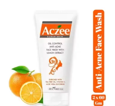 Aczee Clear Aloe Vera Face Wash with Lemon Extract Pack of 2 | Tea Tree & Vitamin E | 120g thumbnail 2