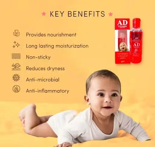 Vitamin Baby Oil with Vitamins A, D, E & Olive Oil Pack of 2 (200ml) image 2