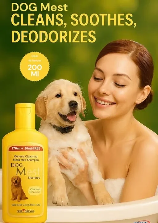 Dog Mest Medicated Pet Shampoo for Dogs & Cats | Anti Tick, Anti Itch, Skin Care Shampoo 200ml image 2