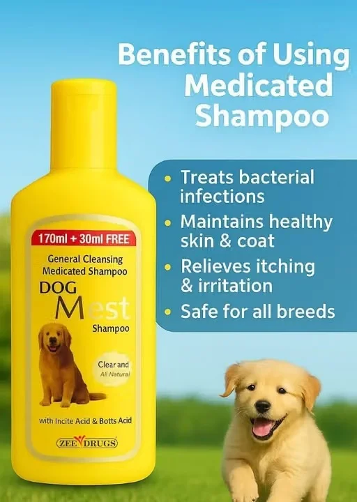Dog Mest Medicated Pet Shampoo for Dogs & Cats | Anti Tick, Anti Itch, Skin Care Shampoo 200ml image 3