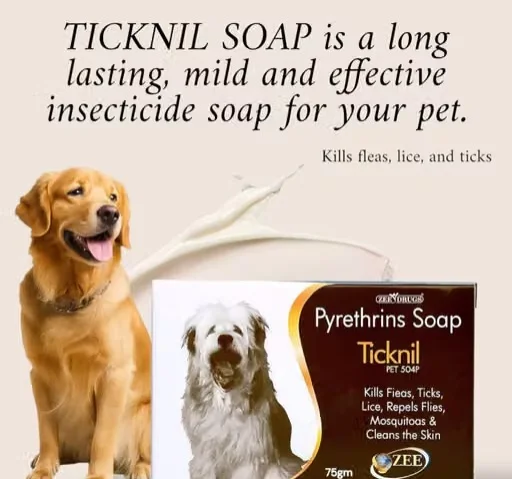 Dog Shampoo 200ml |Ticknil Soap 75g | Anti Dandruff, Anti Fungal, Flea & Tick Control Combo image 2