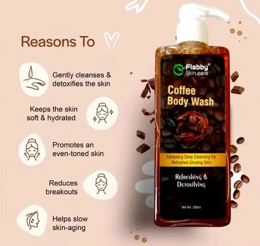 Coffee & Vitamin E Body Wash for Men & Women | Deep Cleansing Shower Gel for Soft, Fresh & Glowing Skin | 250ml image 2
