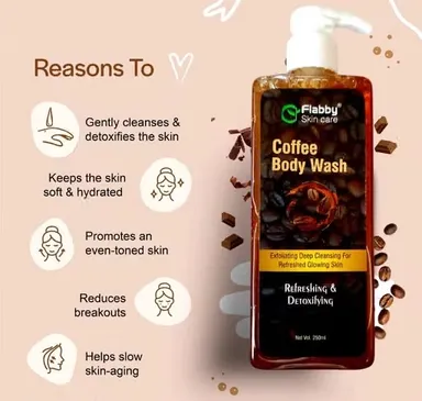 Coffee & Vitamin E Body Wash for Men & Women | Deep Cleansing Shower Gel for Soft, Fresh & Glowing Skin | 250ml thumbnail 1