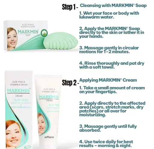 Aloe Vera & Vitamin E Cream with Soap Combo for Stretch Marks & Scars | Pregnancy Skin Care | 60g Cream + 75g Soap image 2