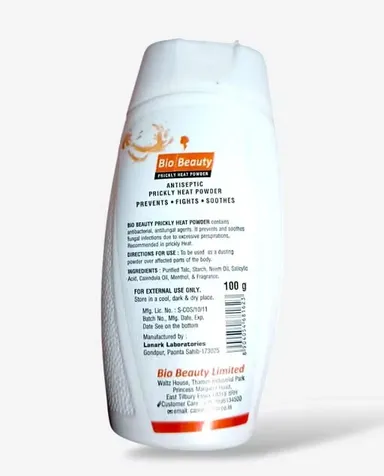 Bio Beauty Antiseptic Prickly Heat Powder 100gm | Cooling & Anti-Fungal Body Powder thumbnail 1