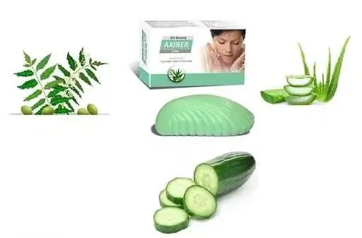 Soap enriched with Cucumber, Neem & Aloe Vera is a gentle herbal cleansing bar designed to refresh, purify, and nourish the skin image 3